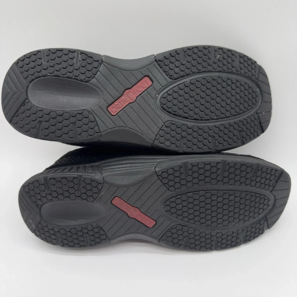 OrthoFeet 977 Coral No-Tie Lace Athletic Shoe Black Women's‎ Size 8.5 Medium NWB